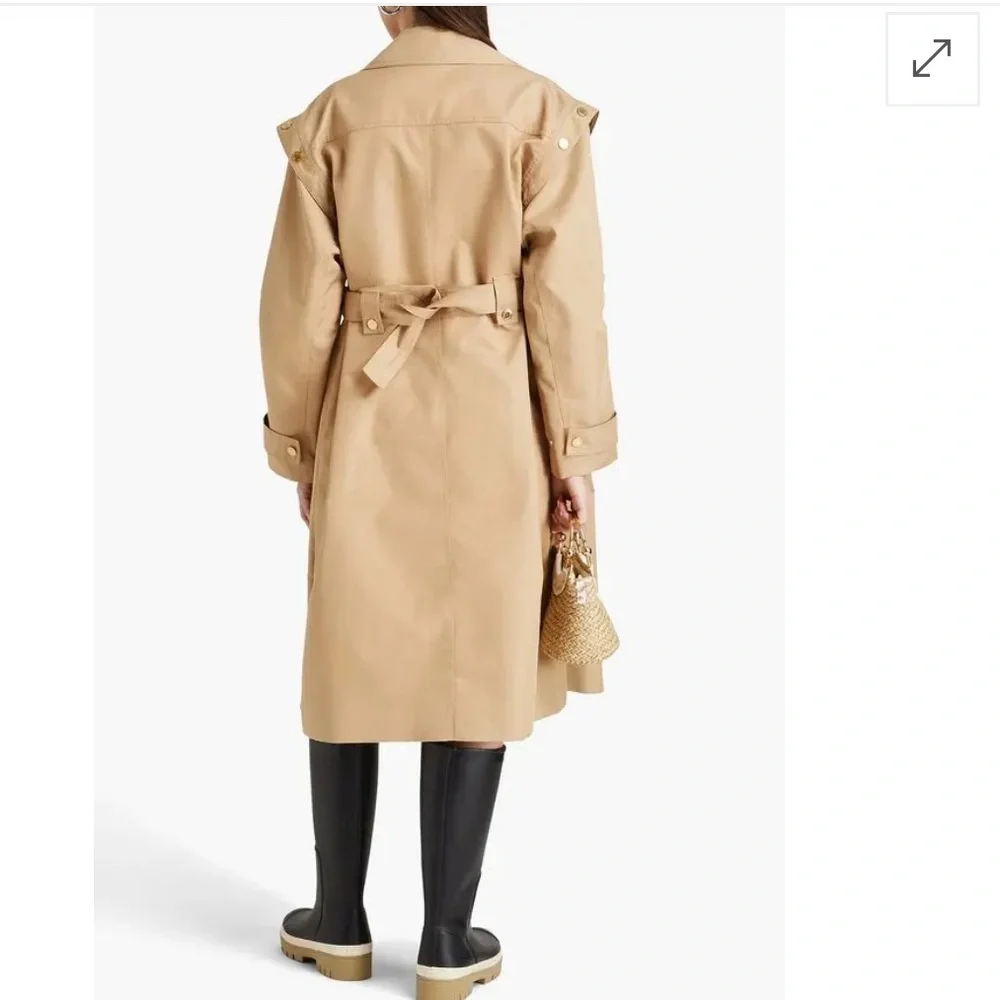 Sandro Button Gabardine Trench Coat in Beige - Picture 3 of 14